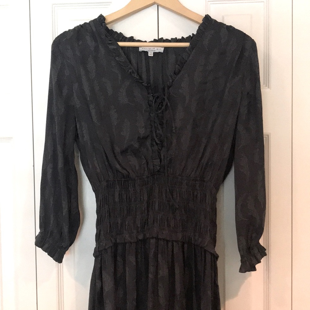 Current Air Ruched Waist Feather Dress